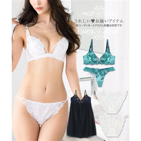 フランデランジェリー fran de lingerie Wonder Lift Bra Floral ワンダーリフトブラフローラル コーディネートスリップブラック 靴ファッション通販