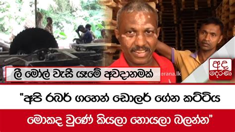 ලී මෝල් වැසී යෑමේ අවදානමක් අපි රබර් ගහෙන් ඩොලර් ගේන කට්ටිය මොකද වුණේ කියලා හොයලා බලන්න