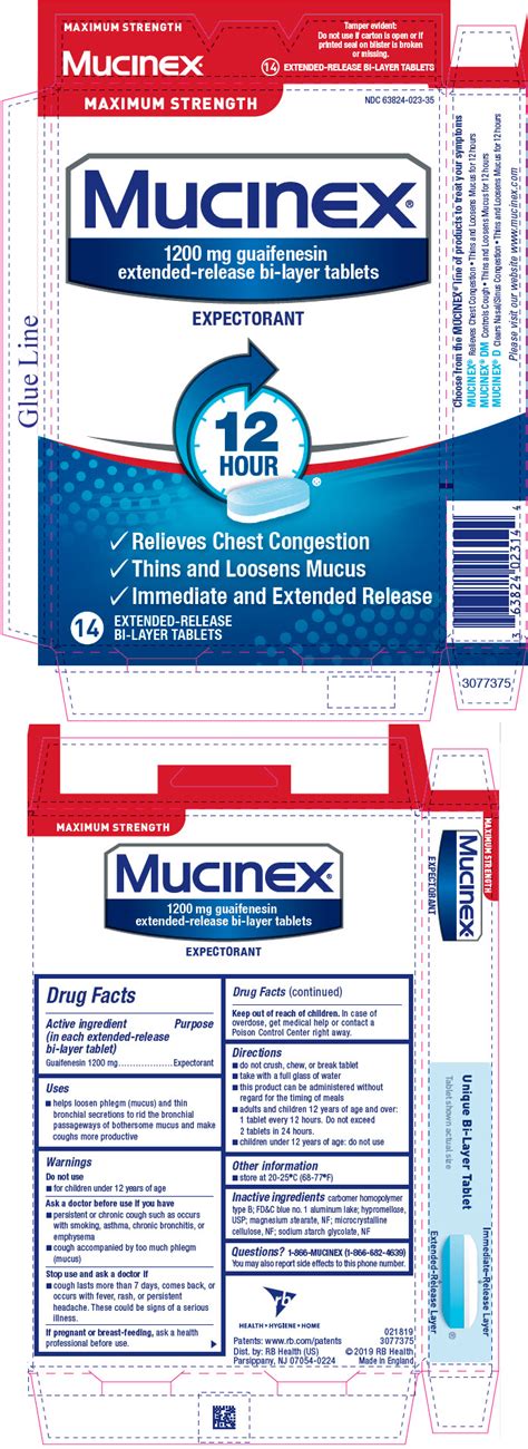 Mucinex Maximum Strength Package Insert Prescribing Info