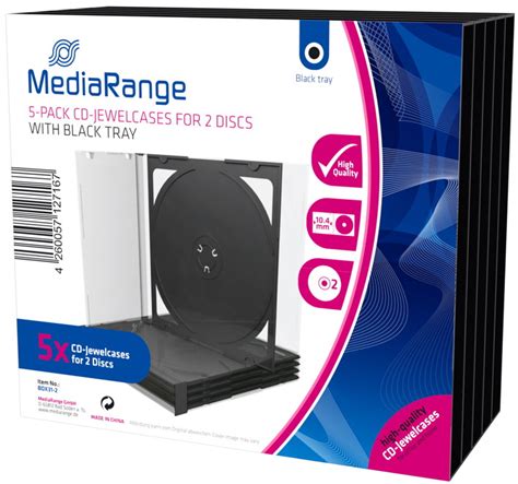 10 Mediarange CD Hüllen 2er Jewelcase 10 4 mm für je 2 BD CD DVD