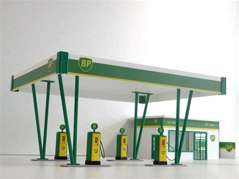 Scale Gas Station Miniature Diorama Model Kit Petrol Etsy