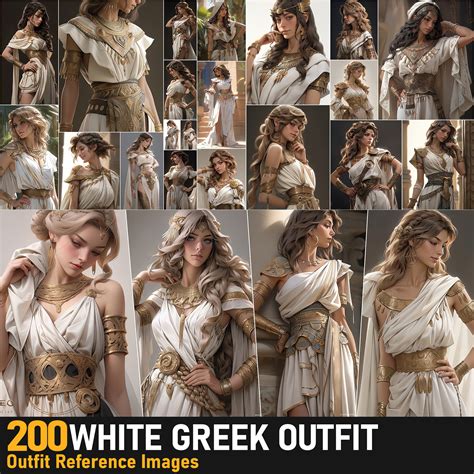 Vio Lemurian White Greek Outfit Vol 40 4k Reference Images