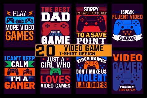 Video Game T Shirt Design Bundle Bundle Creative Fabrica