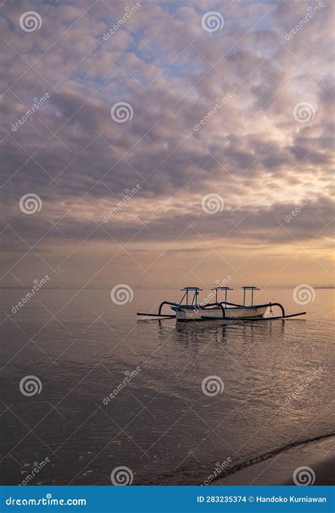 Fishing Boats are Floating on the Shores of Lovina Beach at Sunrise ...