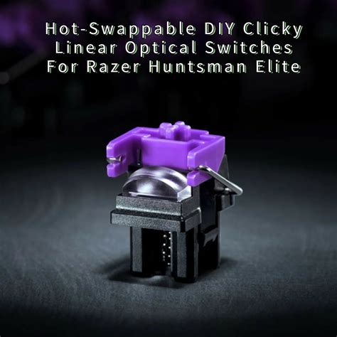 Hot Swappable Diy Clicky Linear Optical Switches For Razer Huntsman Elite Kit Red Purple