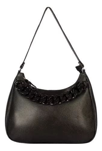 Bolso De Hombro Chain Le Postiche De Piel Color Negro Mercadolibre