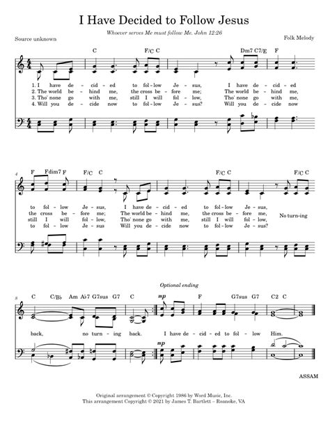 I Have Decided to Follow Jesus Sheet music for Piano (Solo) Easy ...