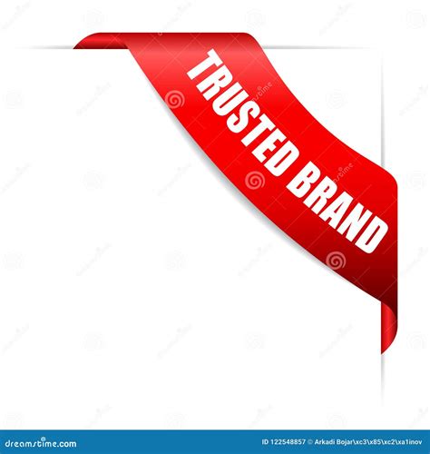 Trusted Brand Vector Corner Ribbon Stock Vector Illustration Of