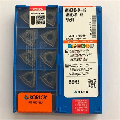 WNMG080404 HS PC5300 WNMG080408 HS PC5300 Original Korloy Carbide