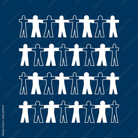 Unity together of social community. Paper dolls with diverse people ...