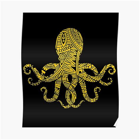 Octopus Squid Maori Tribal Tattoos Poster For Sale By Mila