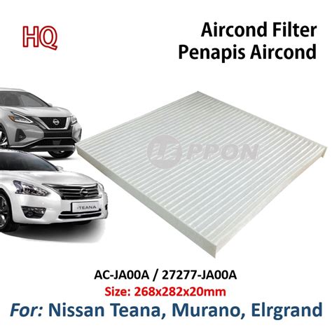 Leppon Aircond Filter Nissan Teana Murano Elrgrand Penapis Aircon Cabin Filter Ac Ja00a 27277