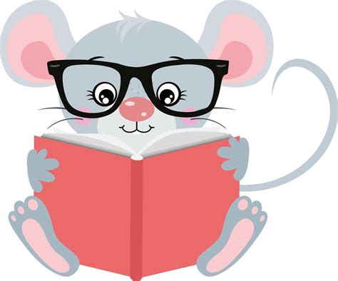 Linda Rat N Sentado Leyendo Un Libro Vector En Vecteezy