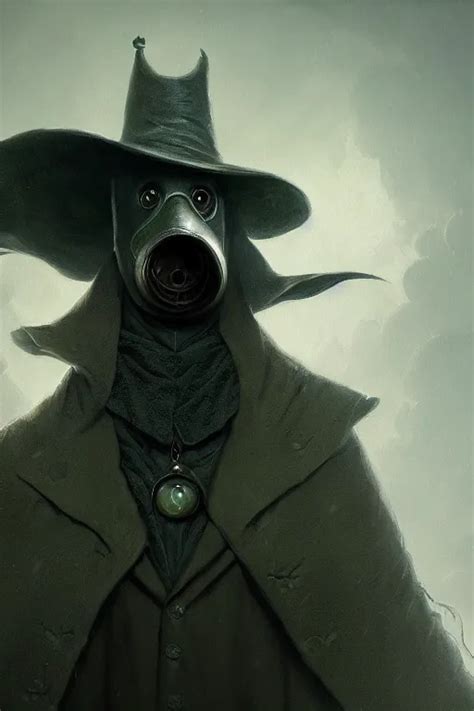 A Fancy Portrait Of A Green Plague Doctor By Greg Stable Diffusion