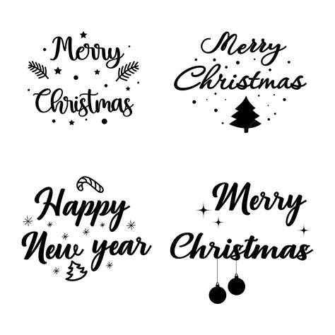 Premium Vector Merry Christmas Hand Drawn Banner Set Typographic