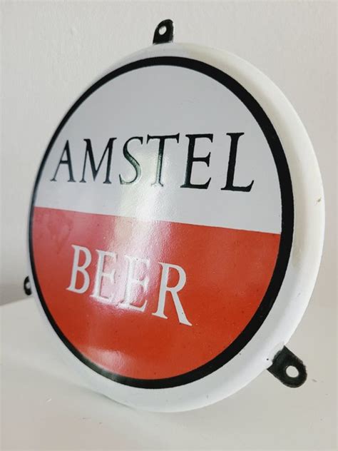 Zeldzaam Amstel Bier Emaille Reclamebord Assiette Enseigne