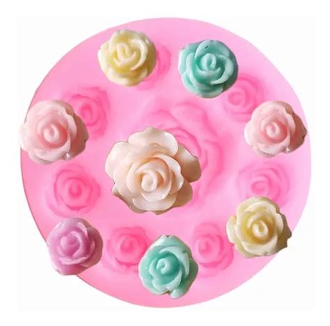 Molde De Silicona Rosas Flor Para Fondant Pasta Resina Meses Sin Inter S