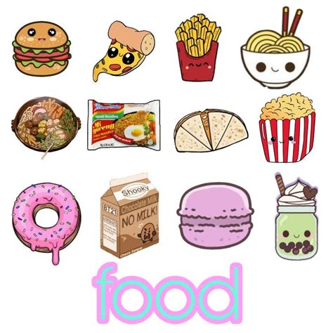 Sticker Aesthetic Sticker Gambar Kartun Makanan Dan Minuman Lucu Td Zw 50pcs Lot Funny Brand