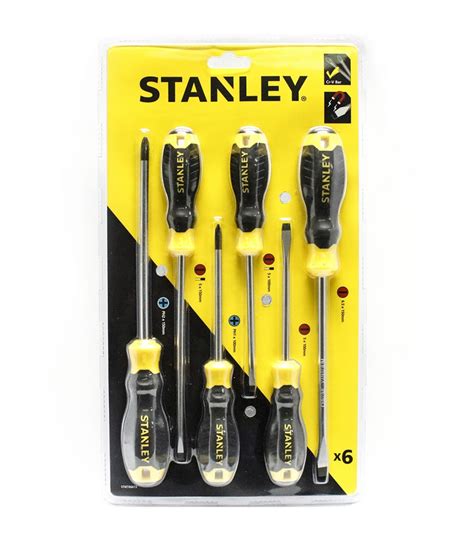 Stanley Phillips And Slotted Cushion Grip Piece Screwdriver Set