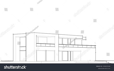 Modern Architecture Sketch Vector Illustration Stock Vector (Royalty ...