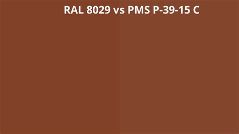 RAL 8029 Vs PMS P 39 15 C RAL Colour Chart UK