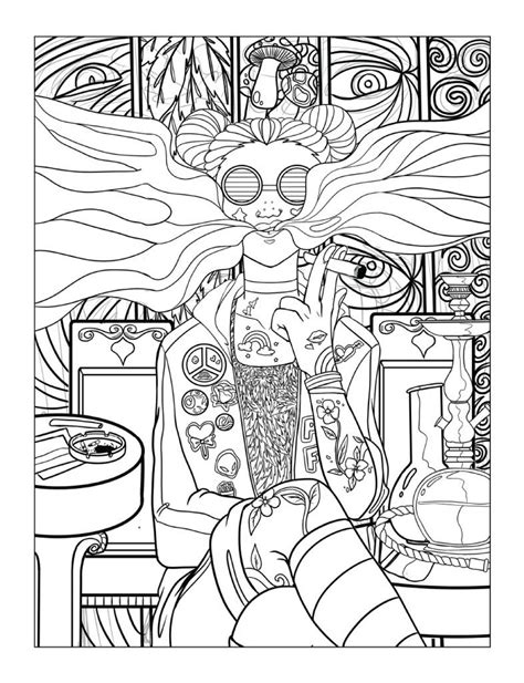 30 Page Psychedelic Trippy Adult Coloring Book Digital Etsy España