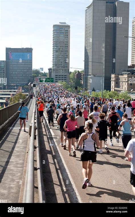 Crowds Of Thousands Of Fitness Enthusiasts Taking Part In The Sydney