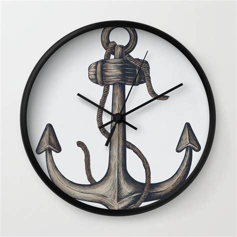 Buy Nautical Summer Anchor Wall Clock By Newburydesigns Worldwide