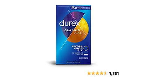 Durex Condom XXL Longer Wider Natural Latex Condoms Extra Wide Fit