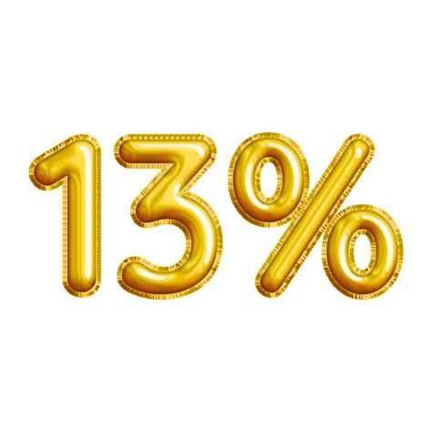 13 Or Thirteen Percent 3d Gold Balloon You Can Use This Asset For Your