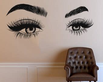 Wall Decal Window Sticker Beauty Salon Woman Face Eyelashes Etsy