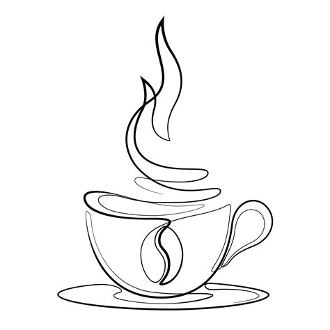 Continuous One Line Drawing Of A Cup Of Coffee Minimalist Design