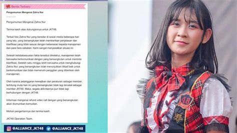 Pantas Zahra Dikeluarkan Dari Jkt48 Ternyata Sudah Lakukan Pelanggaran