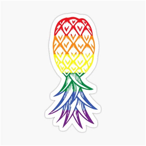 Pineapple Upside Down Rainbow Lgbt Swinger Sticker For Sale By Habibatihmad Redbubble