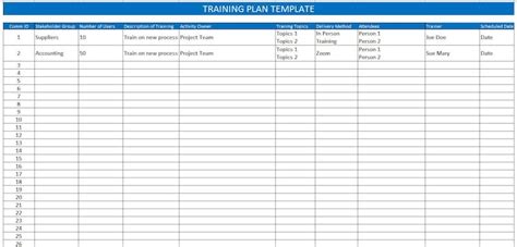 Training Plan Template Etsy