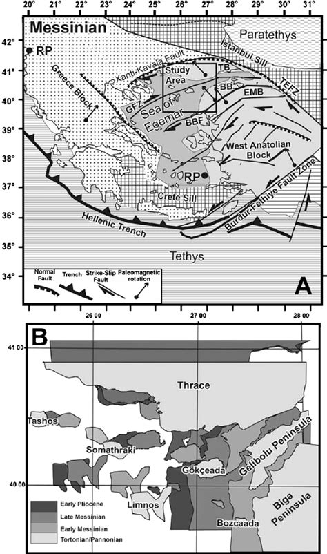 A Late Miocene Palinspastic Map Of Aegean Region Dashed Line Shows