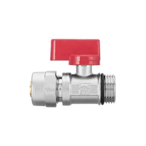 Red Handle Hot Water PEX 16mm X 1 2 Male BSP Shut Off Valve Compression Pipe