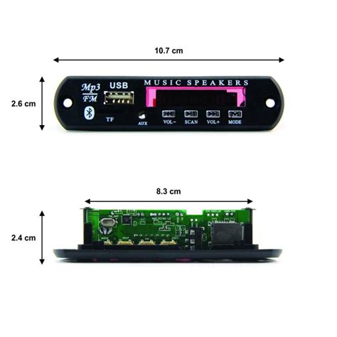 BLUETOOTH MP3 KIT MODUL 5V AUX FM RADIO PAPAN DEKODER PEMUTAR MP3 MOBIL