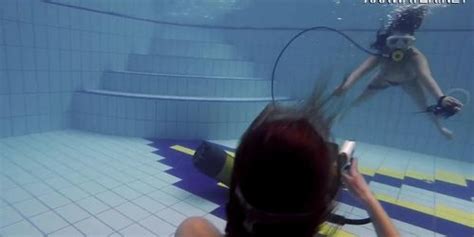 Nude Swimming Pool Casting Of Adeline Gauthier With A Lesbian Tnaflix