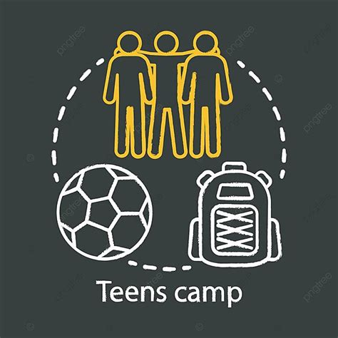 Teens Camp Chalk Concept Icon Learning Board Illustration Vector