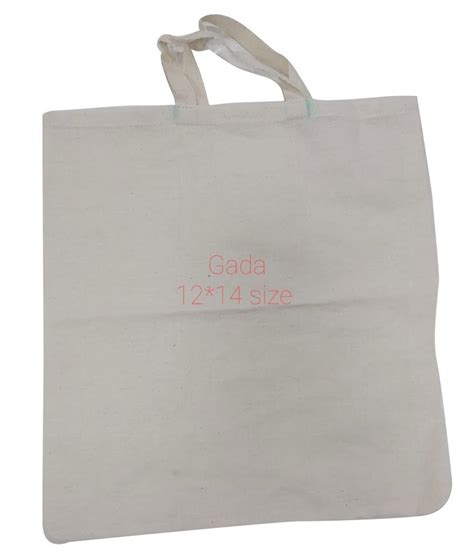 Loop Handle Off White Plain Cotton Carry Bag Capacity 2 5kg Size