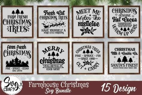 Farmhouse Christmas Svg Bundle Graphic By Svgcraft Creative Fabrica