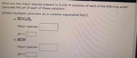 Solved What Are The Major Species Present In M Chegg