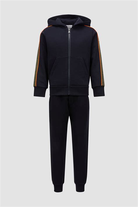 Night Blue Tricolour Sweatsuit Set Trousers And Tracksuits For Children