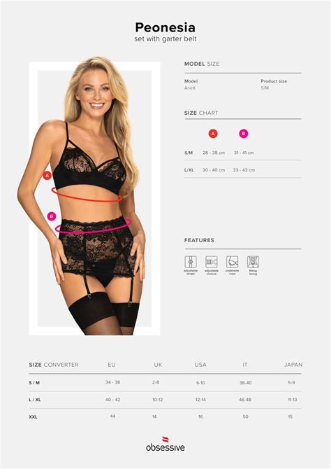 Completino Pezzi In Pizzo Nero Peonesia Milena Lingerie