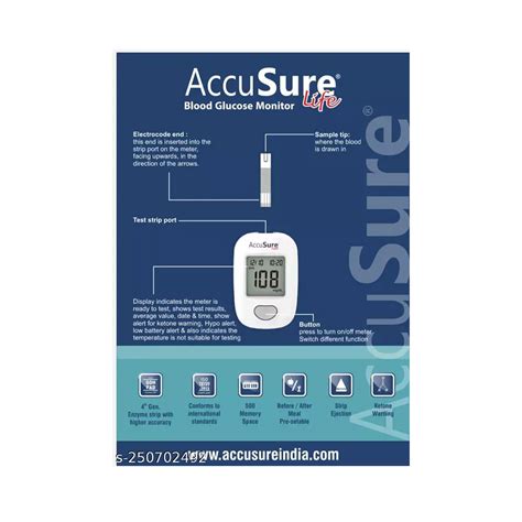 AccuSure Life Glucometer With 25 Strips Cureka