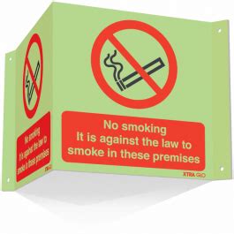 Xtra Glo No Smoking On Premises Projecting 3D Sign