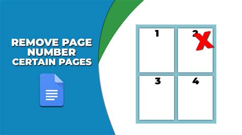 How To Remove Page Numbers From Certain Pages In Google Docs Youtube
