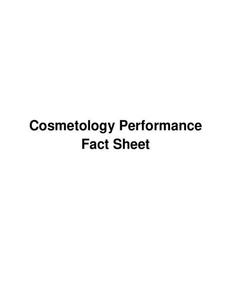 Fillable Online Cosmetology Performance Fax Email Print Pdffiller