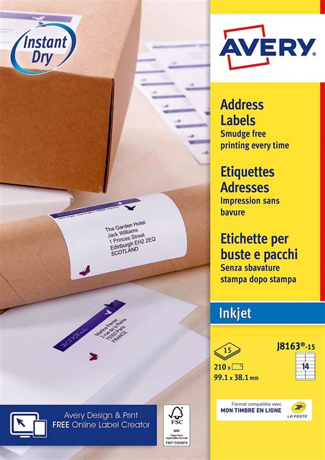 Avery Printable Customisable Address Mailing Labels Inkjet Printers